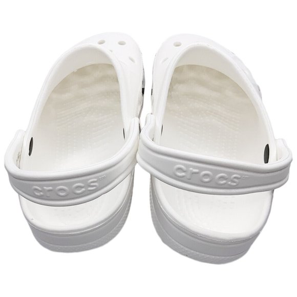 NWT CROCS BAYA AUTHENTIC MEN WOMEN WHITE LIGHTWEIGHT SLIP ON CLOGS SHOES M8 W10